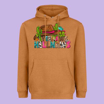 Yeehaws And Hellnaws Heavyweight Hoodie Designed By Texasbilliewilder