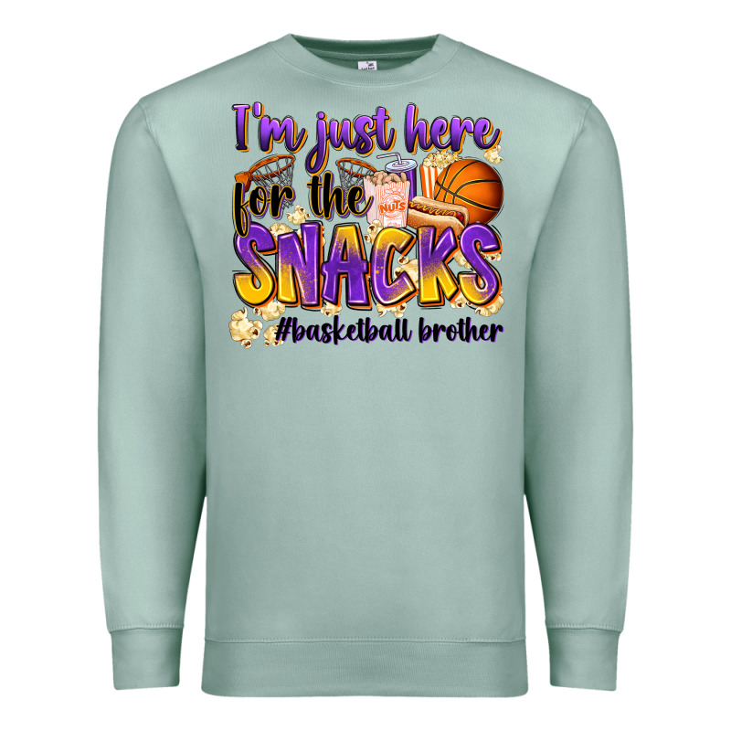 I'm Just Here For The Snacks #basketball Brother Premium Sweatshirt by Zillion Design Studio | Teevron