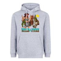 Heather Grey wild and free Heavyweight Hoodie - texasbilliewilder