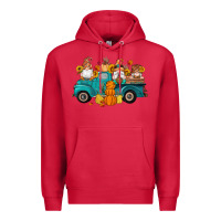 Cardinal fall gnomes truck pumpkin sunflowers Premium Hoodie - Artiststas