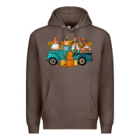 Coffee fall gnomes truck pumpkin sunflowers Premium Hoodie - Artiststas