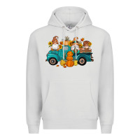 Dove Grey fall gnomes truck pumpkin sunflowers Premium Hoodie - Artiststas