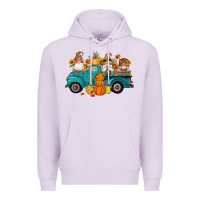 Lilac fall gnomes truck pumpkin sunflowers Premium Hoodie - Artiststas