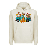 Oatmeal Heather fall gnomes truck pumpkin sunflowers Premium Hoodie - Artiststas