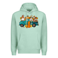 Seafoam fall gnomes truck pumpkin sunflowers Premium Hoodie - Artiststas