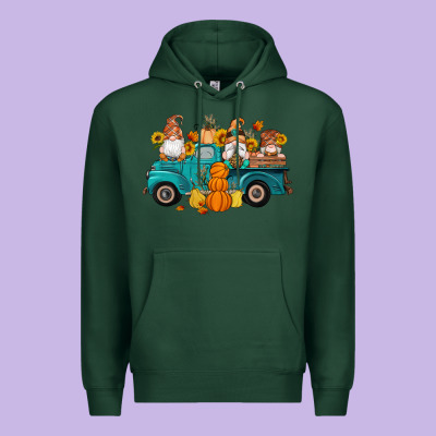 Fall Gnomes Truck Pumpkin Sunflowers Premium Hoodie Designed By Artiststas