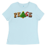 Baby Blue christmas peace Ladies Tee - BarkalooDesign