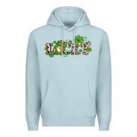 Blue Mist lucky with gnome and  shamrocks Premium Hoodie - AdoDesignShop