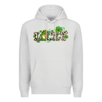 Dove Grey lucky with gnome and  shamrocks Premium Hoodie - AdoDesignShop