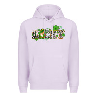 Lilac lucky with gnome and  shamrocks Premium Hoodie - AdoDesignShop