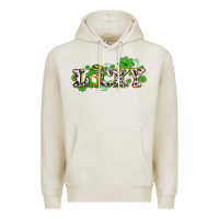 Oatmeal Heather lucky with gnome and  shamrocks Premium Hoodie - AdoDesignShop