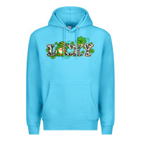 Ocean Blue lucky with gnome and  shamrocks Premium Hoodie - AdoDesignShop