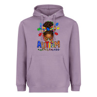 Lavender autism awareness afro messy bun Heavyweight Hoodie - texasbilliewilder