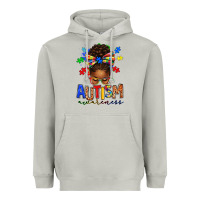 Moon Dust autism awareness afro messy bun Heavyweight Hoodie - texasbilliewilder