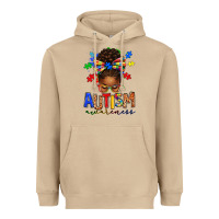 Mushroom autism awareness afro messy bun Heavyweight Hoodie - texasbilliewilder