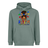 Sage autism awareness afro messy bun Heavyweight Hoodie - texasbilliewilder