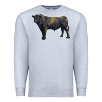 Heather Grey black angus bull Premium Sweatshirt - RanaPortraitStore