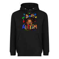Black autism mom afro locs messy bun Heavyweight Hoodie - texasbilliewilder