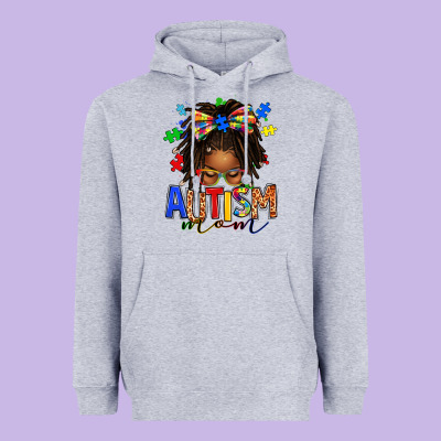 Autism Mom Afro Locs Messy Bun Heavyweight Hoodie Designed By Texasbilliewilder