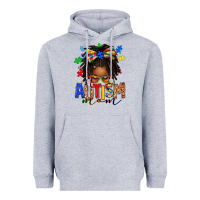 Heather Grey autism mom afro locs messy bun Heavyweight Hoodie - texasbilliewilder