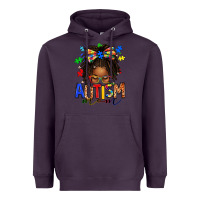 Plum autism mom afro locs messy bun Heavyweight Hoodie - texasbilliewilder