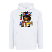 White autism mom afro locs messy bun Heavyweight Hoodie - texasbilliewilder