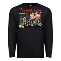 Black i'm just here for the snacks #baseball sister Premium Sweatshirt - Zillion Design Studio