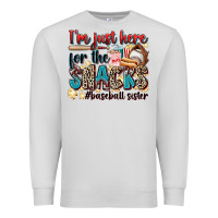 Dove Grey i'm just here for the snacks #baseball sister Premium Sweatshirt - Zillion Design Studio