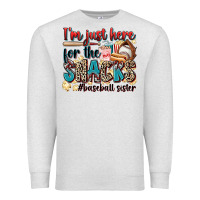 Oatmeal Heather i'm just here for the snacks #baseball sister Premium Sweatshirt - Zillion Design Studio