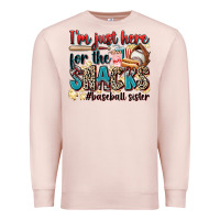 Pale Pink i'm just here for the snacks #baseball sister Premium Sweatshirt - Zillion Design Studio
