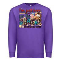 Purple i'm just here for the snacks #baseball sister Premium Sweatshirt - Zillion Design Studio