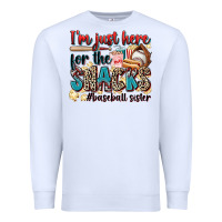 White i'm just here for the snacks #baseball sister Premium Sweatshirt - Zillion Design Studio