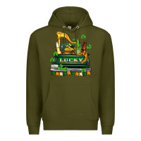 Army Green lucky truck with flags and beers Premium Hoodie - AdoDesignShop