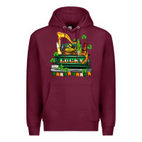 Burgundy lucky truck with flags and beers Premium Hoodie - AdoDesignShop