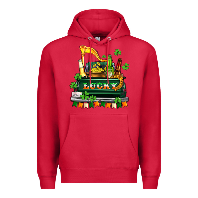 Lucky Truck With Flags And Beers Premium Hoodie by AdoDesignShop | Teevron