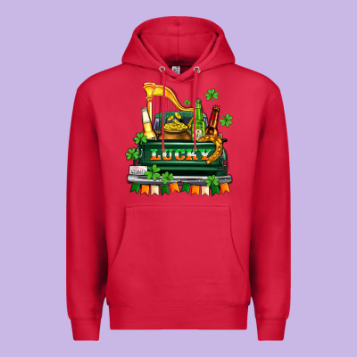 Lucky Truck With Flags And Beers Premium Hoodie Designed By Adodesignshop