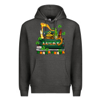 Charcoal Heather lucky truck with flags and beers Premium Hoodie - AdoDesignShop