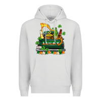 Dove Grey lucky truck with flags and beers Premium Hoodie - AdoDesignShop