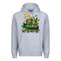 Heather Grey lucky truck with flags and beers Premium Hoodie - AdoDesignShop