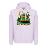 Lilac lucky truck with flags and beers Premium Hoodie - AdoDesignShop