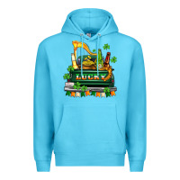 Ocean Blue lucky truck with flags and beers Premium Hoodie - AdoDesignShop