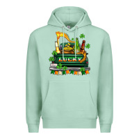 Seafoam lucky truck with flags and beers Premium Hoodie - AdoDesignShop