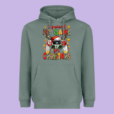 Heavyweight Hoodie i paused my game for christmas