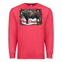 Cardinal merry Christmas black angus bull and farm Premium Sweatshirt - RanaPortraitStore
