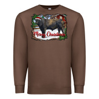 Chestnut merry Christmas black angus bull and farm Premium Sweatshirt - RanaPortraitStore