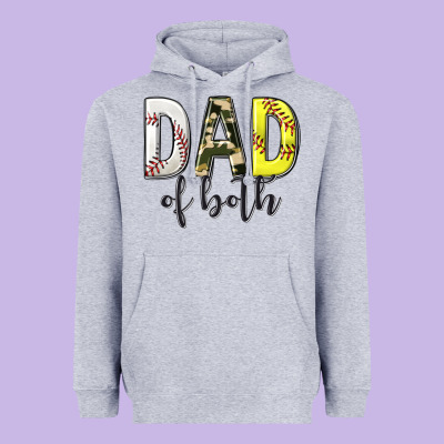 Dad Of Both With Softball And Baseball Heavyweight Hoodie Designed By Texasbilliewilder
