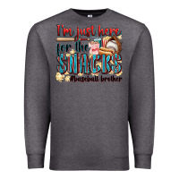 Charcoal Heather i'm just here for the snacks #baseball brother Premium Sweatshirt - Zillion Design Studio