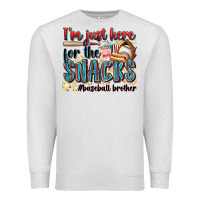 Oatmeal Heather i'm just here for the snacks #baseball brother Premium Sweatshirt - Zillion Design Studio