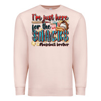 Pale Pink i'm just here for the snacks #baseball brother Premium Sweatshirt - Zillion Design Studio