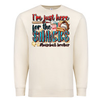 Sandshell i'm just here for the snacks #baseball brother Premium Sweatshirt - Zillion Design Studio